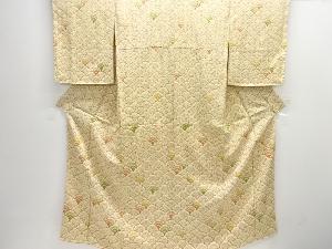 未使用品　金通し雪輪青海波模様付け下げ小紋着物